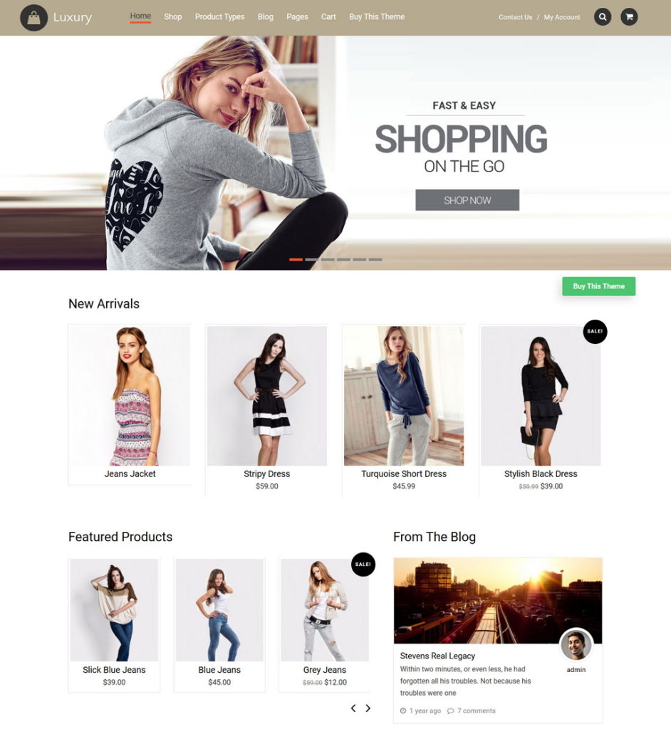 Luxury eCommerce WordPress theme